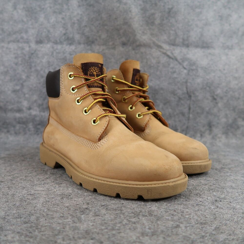 Timberland Shoes Kids 2.5 Boots Classic Waterproof Combat Lace Up Leather Brown
